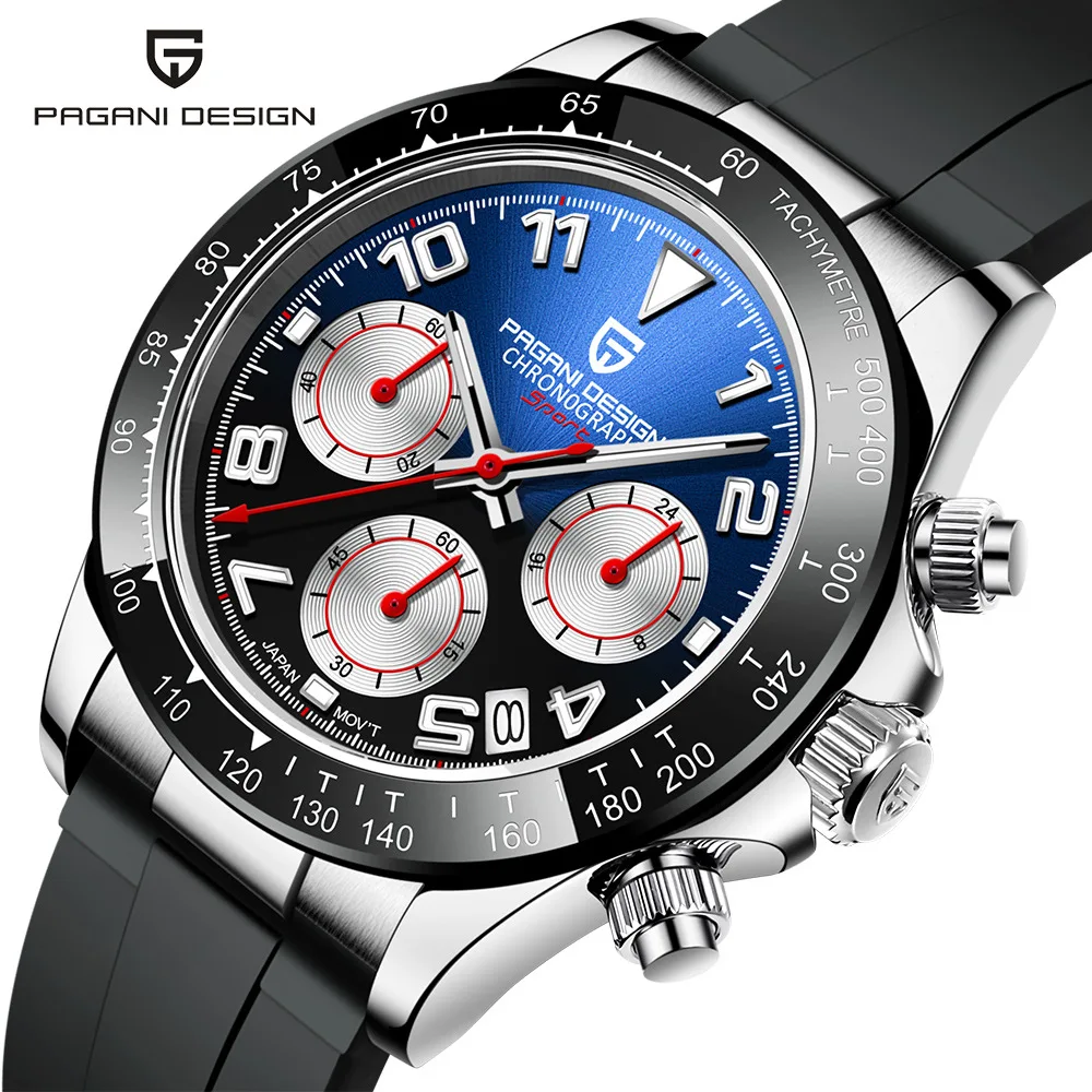 

PAGANI Design Luxury Men Watch Top Brand Quartz Watches multi-function Japan Seiko VK63 Automatic Date 100m Waterproof PD-1687