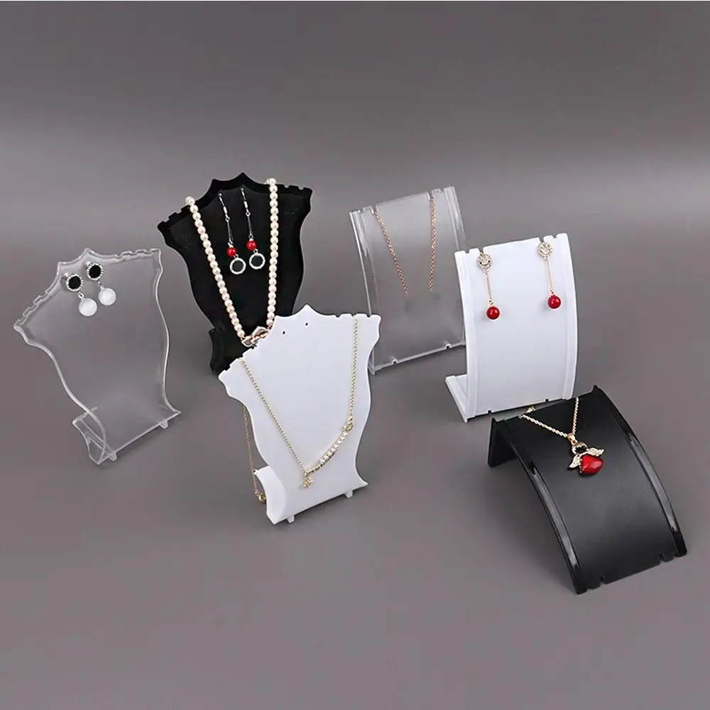 

New Plastic Mannequin Necklace Display Bust Stand Jewelry Holder Rack for Necklaces Pendant Earrings Display Stand Shelf