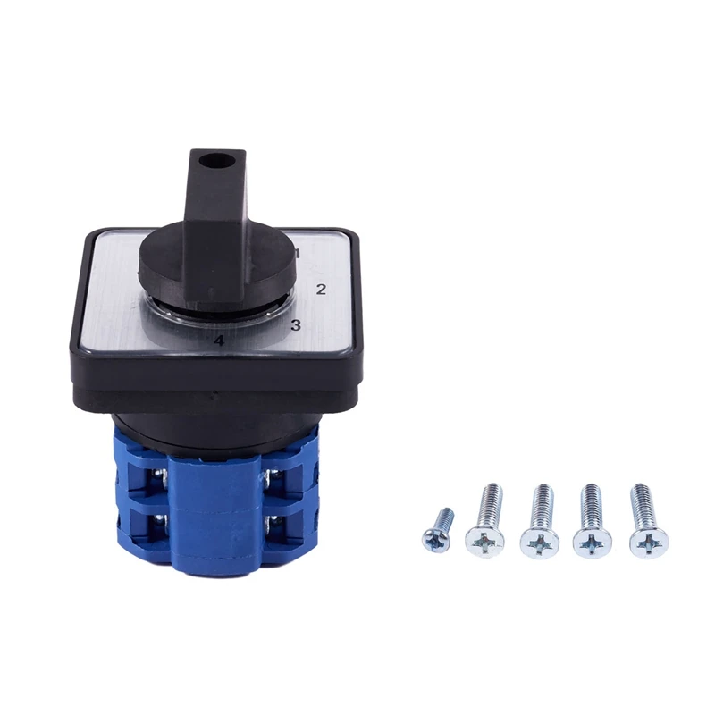 

5X 8 Terminals 5 Positions Master Control Rotary Cam Switch 20A Black+Blue