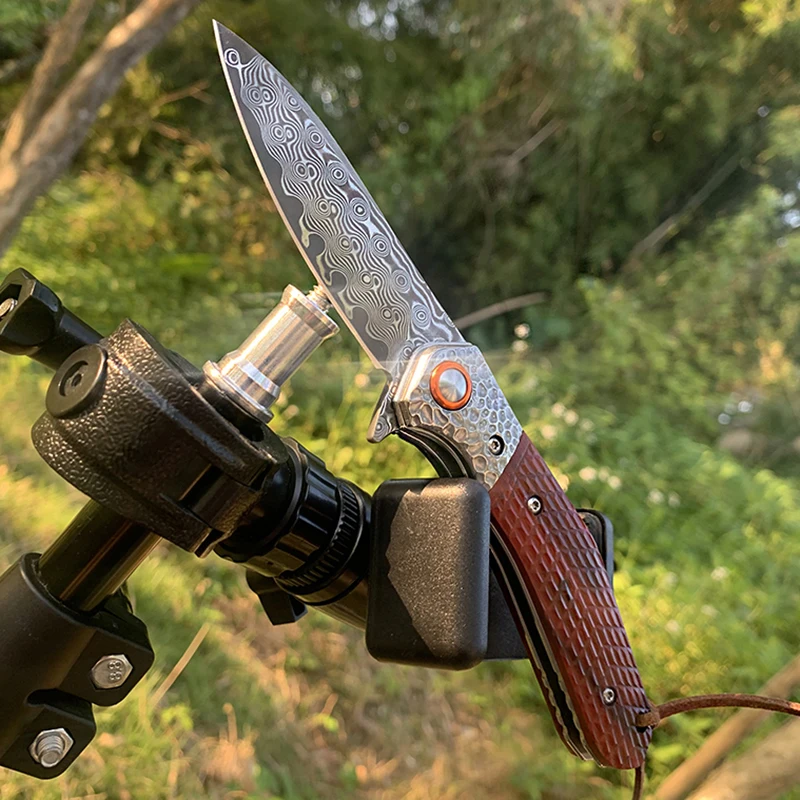 

Wood Handle Pocket Knife VG10 Damascus Folding Knife Flipper Tactical Survival Outdoor Tools Tunafire 307