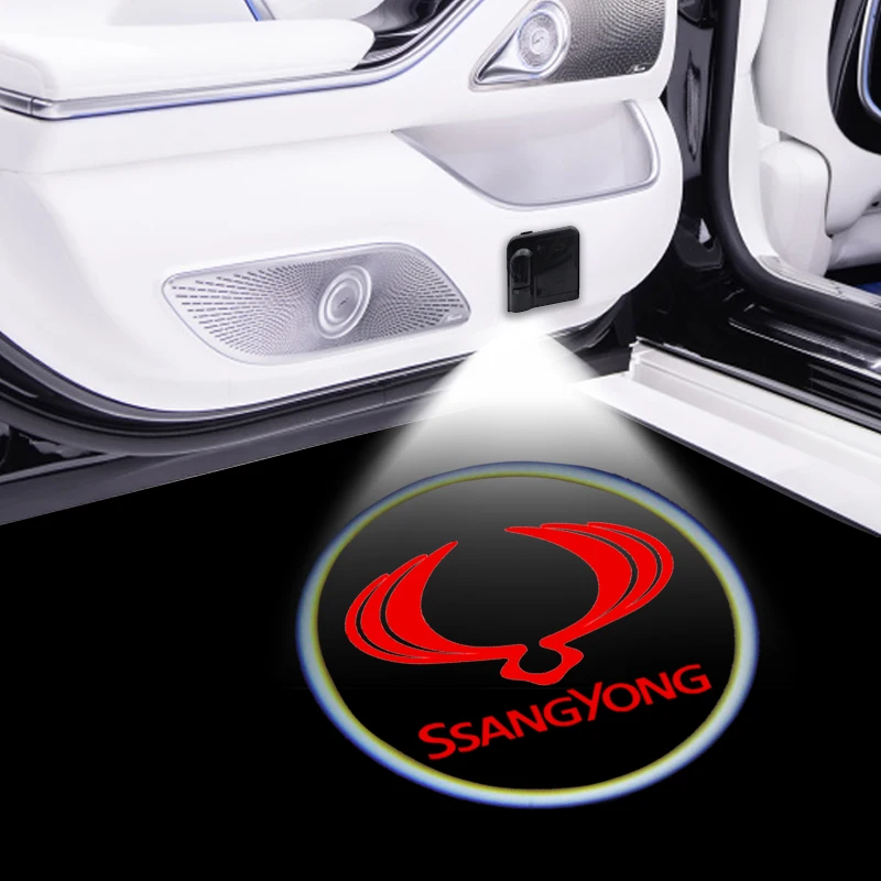 

LED Car Door Projector Decor Lamp Welcome Lights for Ssangyong Rexton 2 Tivolan Musso Tivoli Kyron Actyon Sport Korando Gadget