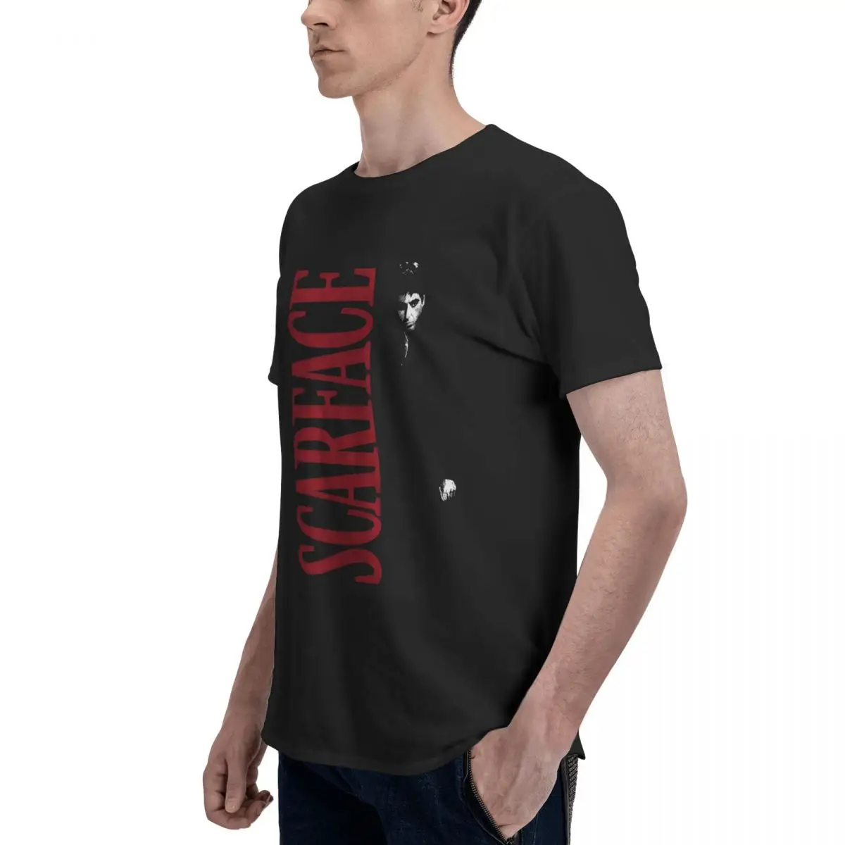 Фото Scarface Split (2) 100% Algodón Casual Transpirable Confortable Lindo Divertido Camiseta para Hombre Camiseta para Hombre №5
