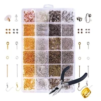 jewelry necklace repair kit jump rings clasps eye pins earring hooks for jewelry making supplies earring diy making finding