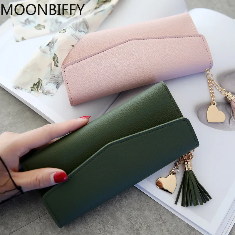 2022 Fashion Women Wallets Simple Zipper Purses Black White Gray Red Long Section Clutch Wallet Soft PU Leather Money Bag