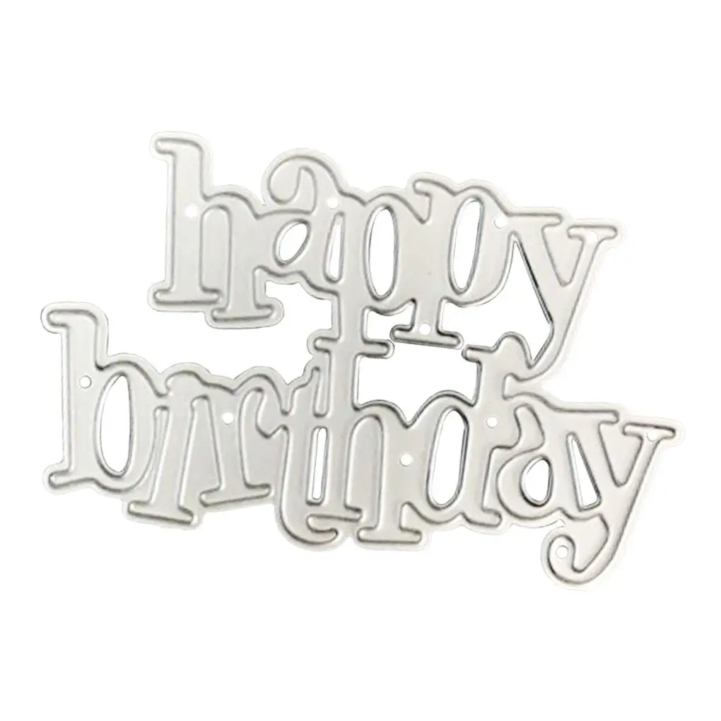 

Embossing Mold Metal Cutting Dies Mold Happy Birthday Letters Scrapbook Paper Craft Knife Mould Blade Punch Stencils Dies