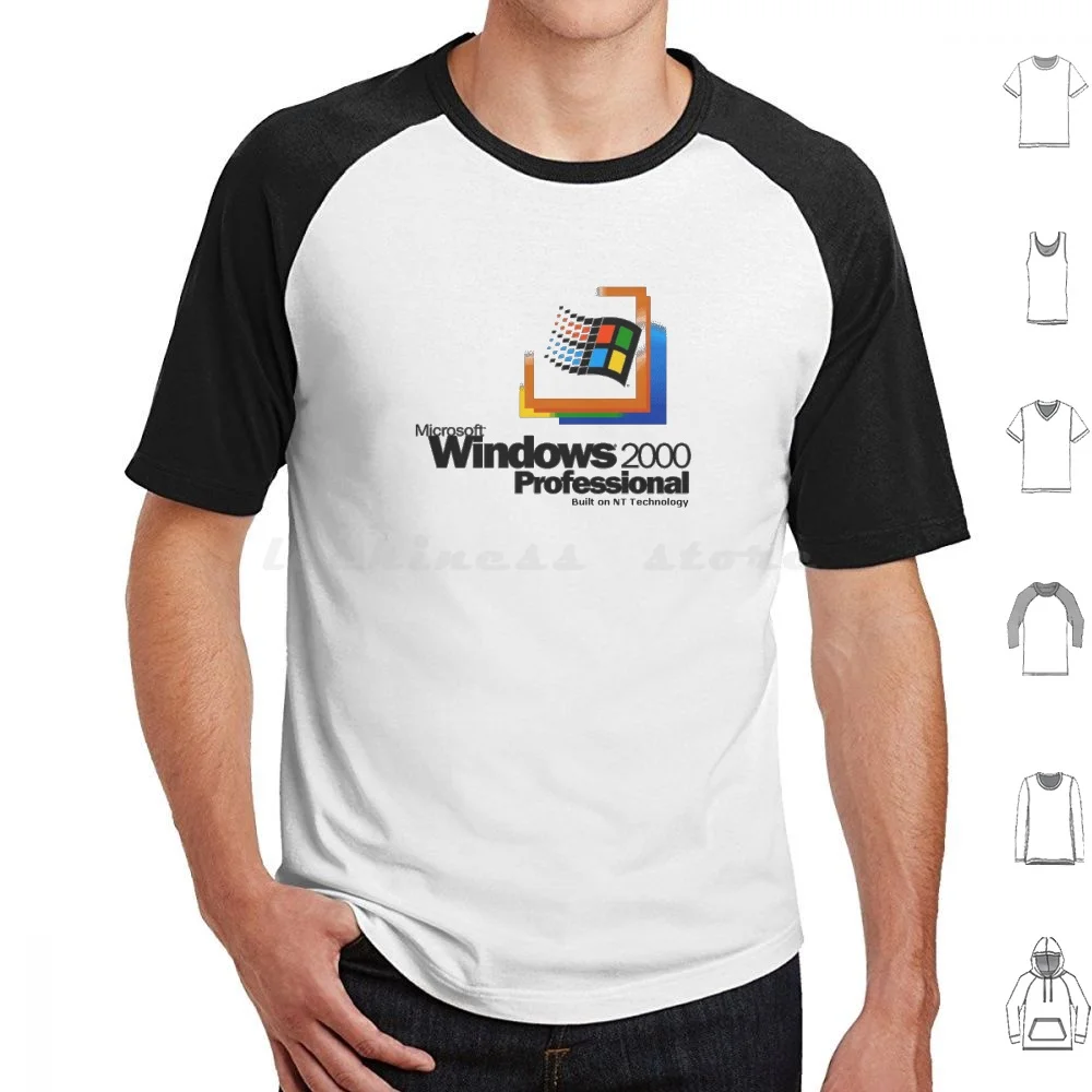 Хлопковая футболка 6Xl для ввода в эксплуатацию Windows 2000 крутая 90S S 00 Nt 9X Me