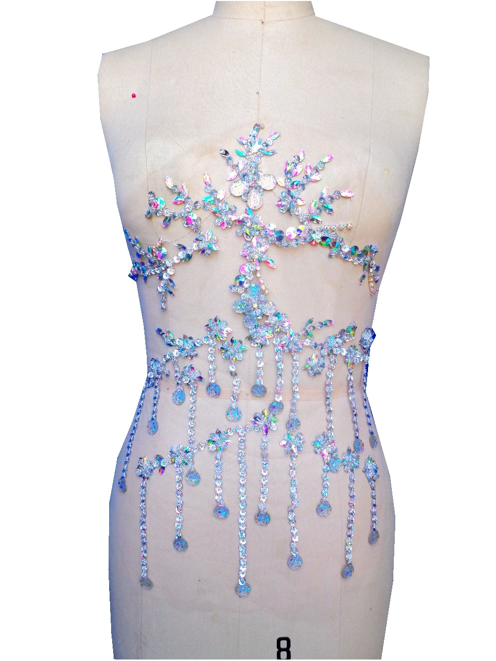 A35 zbroh чистая ручная работа стразы аппликация 42*29 см Пришивание прозрачные