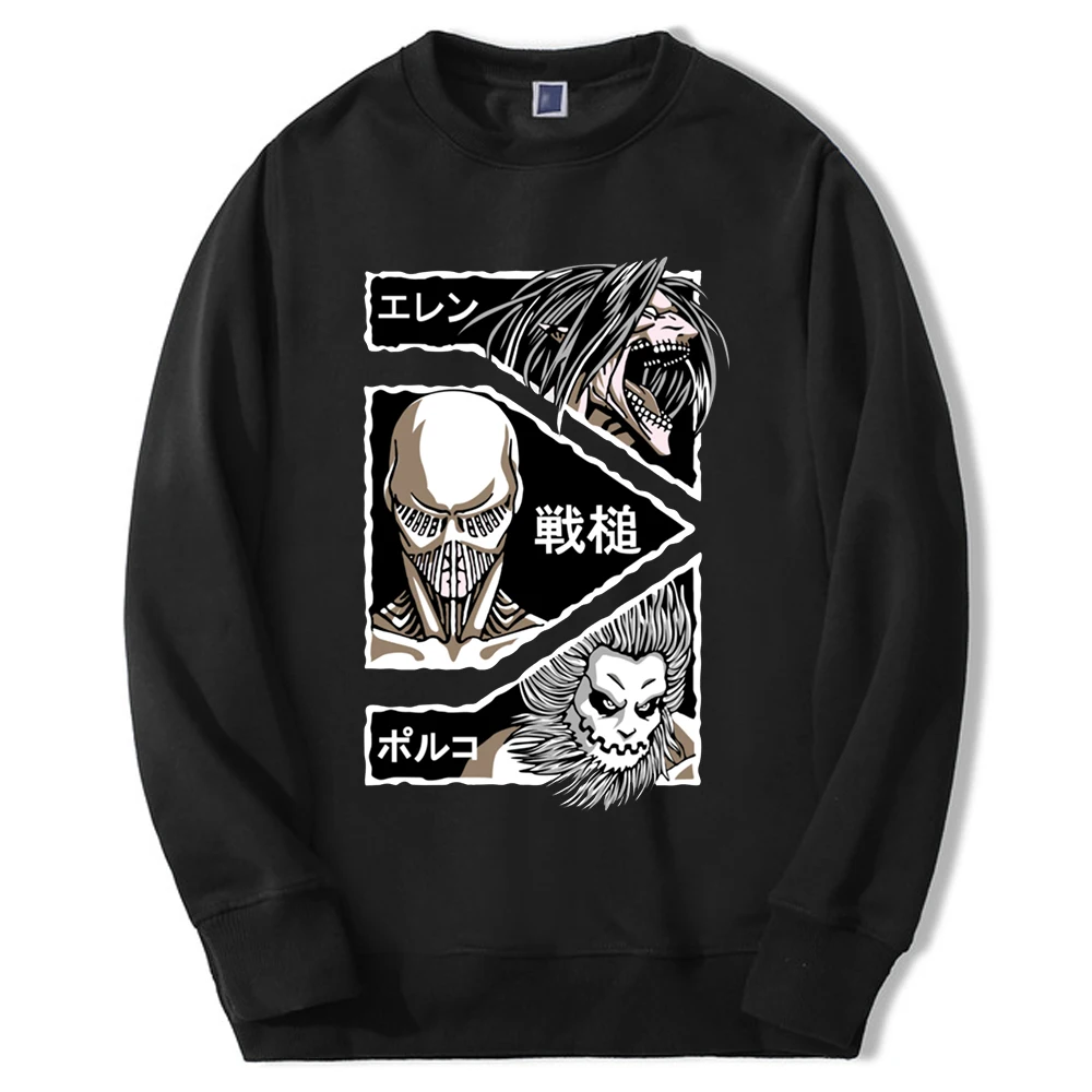 

Толстовка мужская с круглым вырезом и принтом «атака на Титанов»