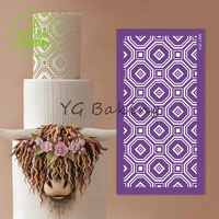 new prismatic cake lace mesh stencil for wedding decoration cake border paintings stencil kitchen accessories bakeware