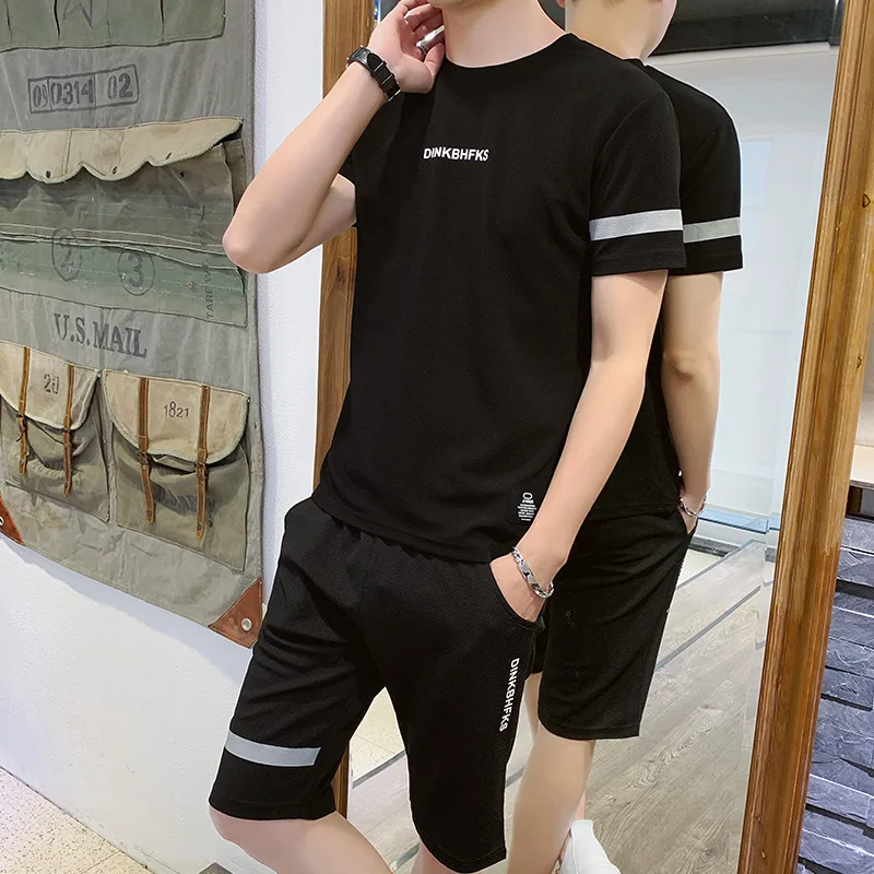 Summer Tracksuits Men Reflective Artticle Sportswear Men's Sets Running Exercise New Mens Tracksuit Breathable Fitness Clothing