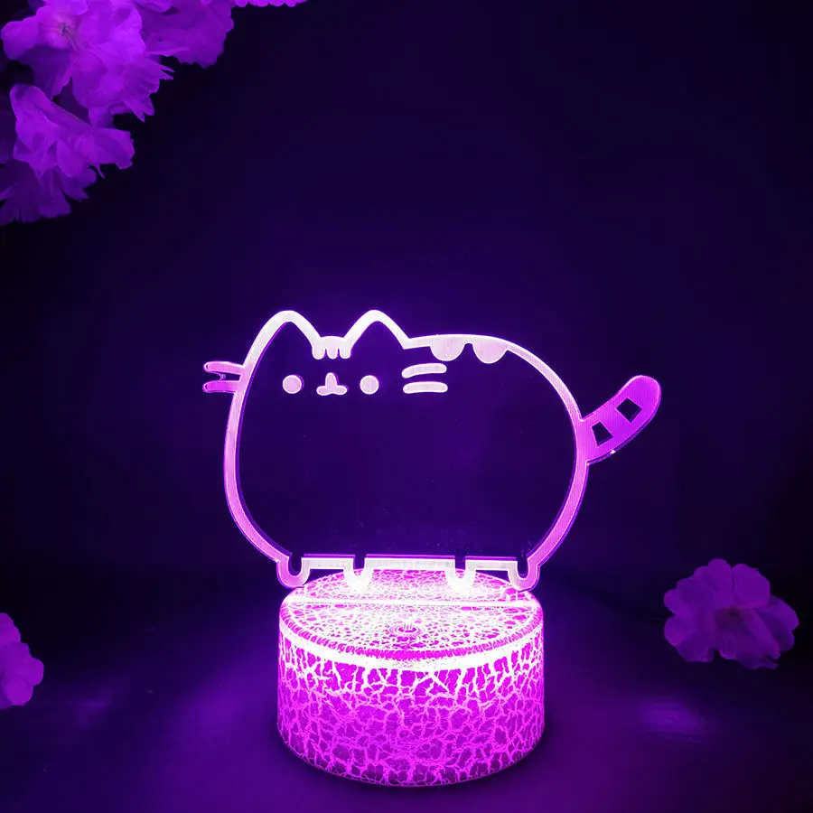 

Cute Animal Cat Kitten 3D LED Neon Lava Lamps RGB Battery Night Light Colorful Gift For Kid Child kawai Bedroom Table Desk Decor