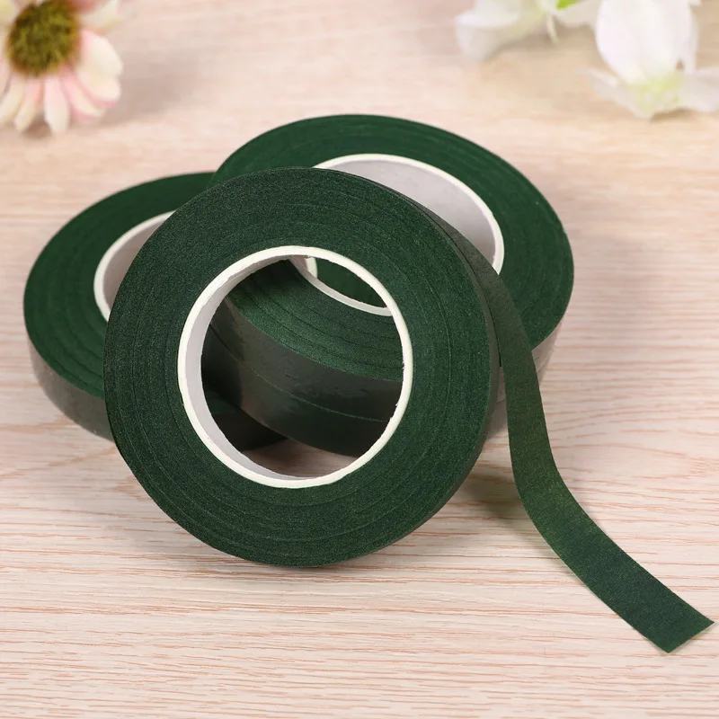 

12 Rolls Artificial Stem Wrap Flower Stamen Floral Tape Corsages Buttonhole Florist Green Nylon DIY Handwork Supplies 25 Yard