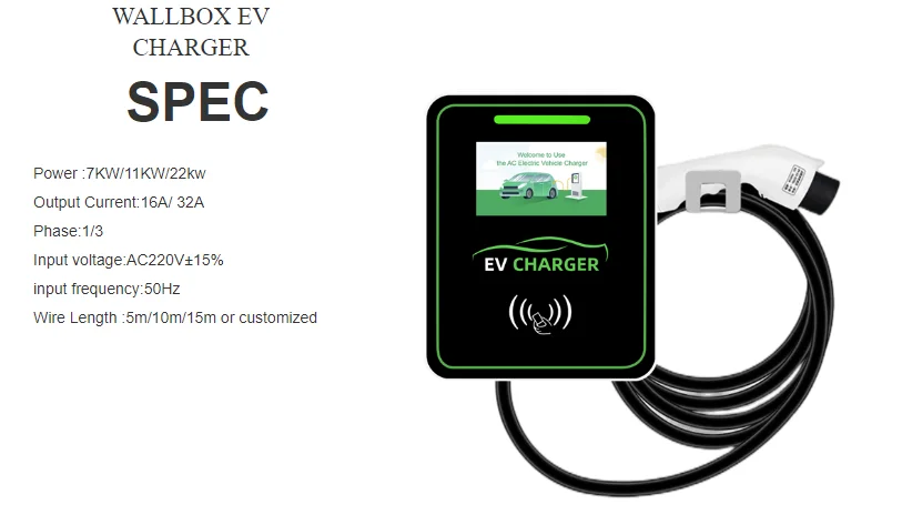 Зарядная Станция переменного тока Evse type 2 wallbox 7 кВт/11 кВт/22 кВт ev зарядное