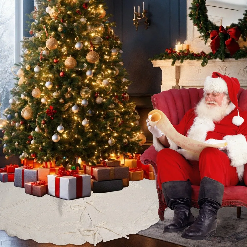 Коврик для ковра Юбка рождественской елки Сплошной цвет Рождественские подарки