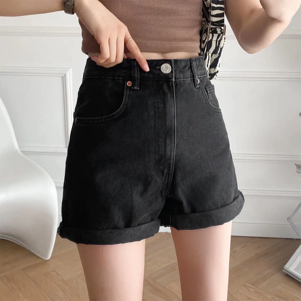 

ZATRHMBM 2022 women's spring and summer new fashion all-match high waist Bermuda solid color Women's summer shorts