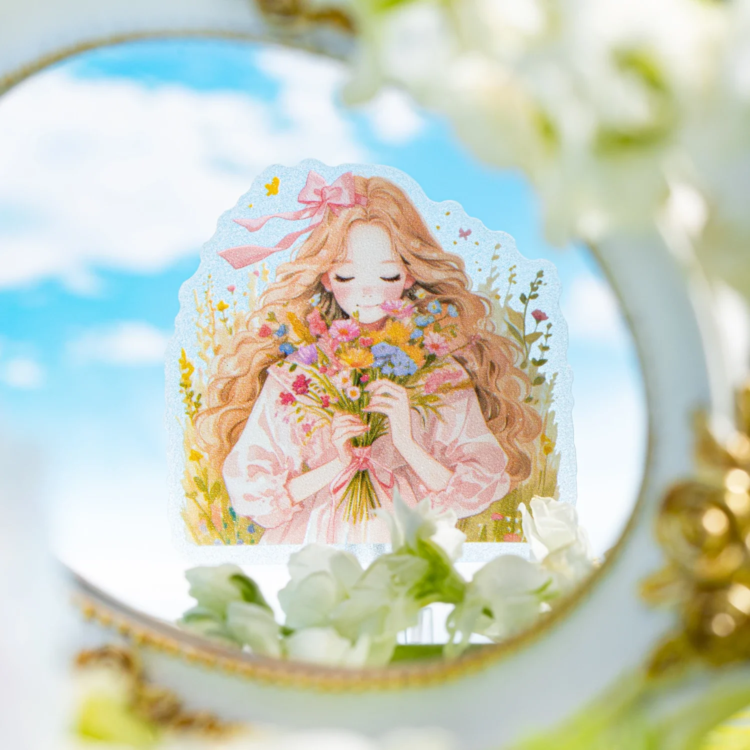 Исцеляющий сад серия Kawaii Girl персонаж цветок ландшафтный дизайн наклейка для