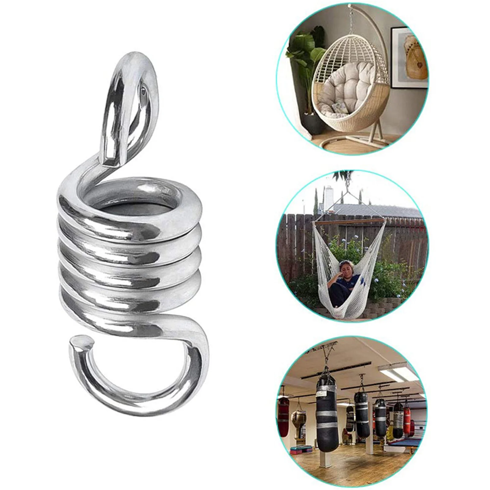 

500KG/650KG High Quality Steel Hammock Spring Heavy Duty Extension Hook Punch Bag Hanger Swing Chair Garden Furniture Accessory