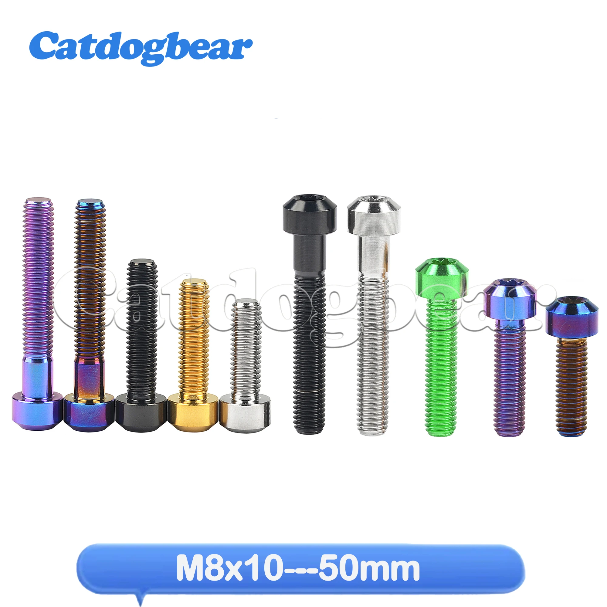 Фото Титановый болт Catdogbear M8 x 10 15 20 25 30 35 40 45 50 мм с гайкой Torx T40 для мотоциклов и автомобилей (для тюнинга) №2