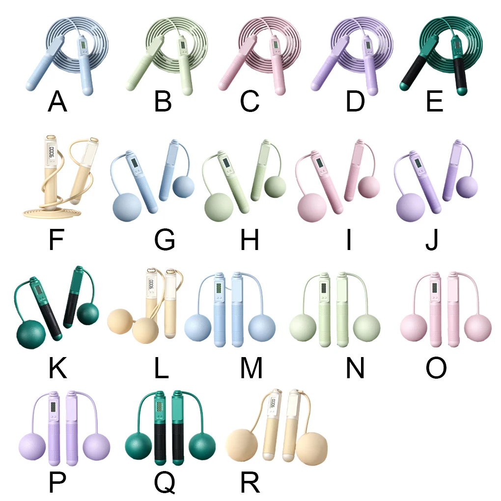 

PVC Jump Rope Replacement Digital Solid Color Indoor Outdoor Button Control Ergonomic Adjustable Jumping Ropes Blue Cord