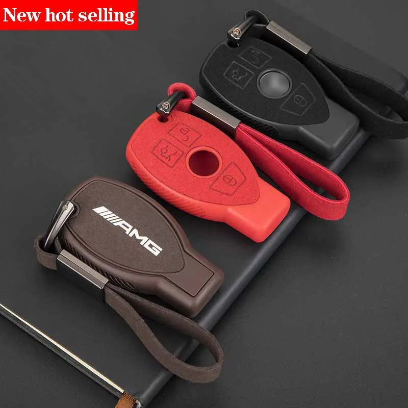 

2022 Suede TPU Key Case For Benz A C E S G Class GLA CLA GLK GLC W204 463 176 251 205 Protective Case Key Chain Car Accessories