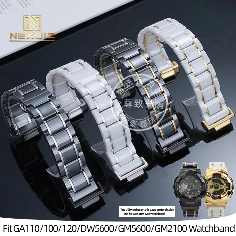 Ремешок мужской керамический для Casio GA110/100/120/DW5600/GM5600/GM2100 16 мм