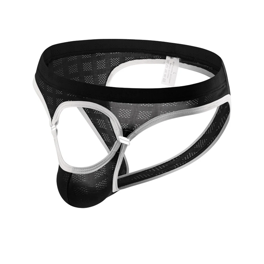 

Men‘s Sexy Briefs Gay Open Crotch Pouch Underpants Silicone Cock Hole Panties T-Tack Thong G String Men's Briefs