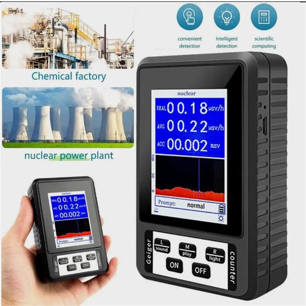 

Portable Geiger Counter Nuclear Radiation Detector With LCD Display Radiation Dosimeter For Monitoring Gamma Beta X-rays