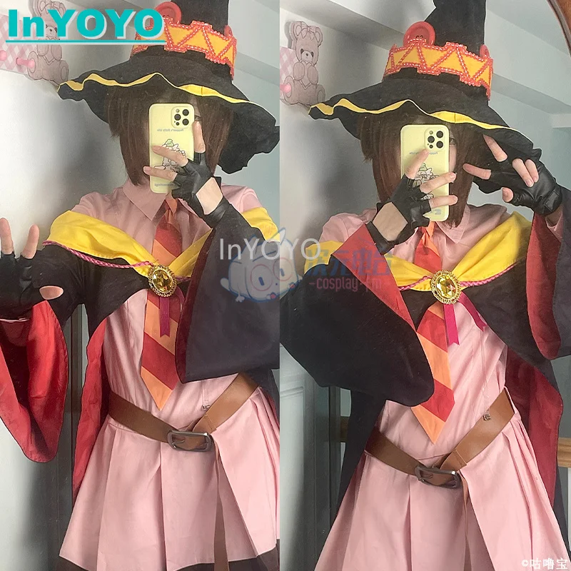 

InYOYO Megumin Cosplay Costume Amine Konosuba: An Explosion on This Wonderful World! Magic Academy Uniform Party Dress Outfit