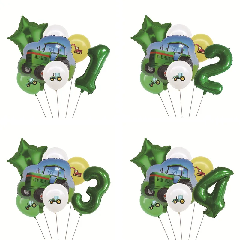 

7pcs Cartoon Car Birthday Balloons Number Balloon Children Gifts Toys Foil Balloon Birthday Party Decorations Kids Ball Globos