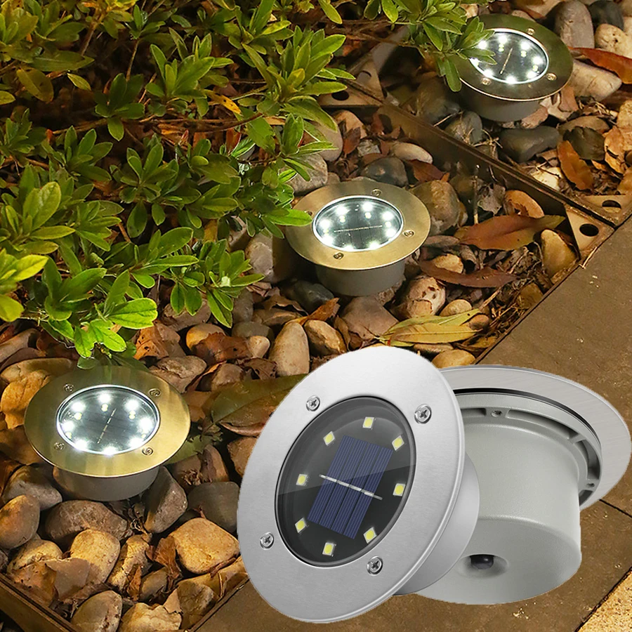 

Outdoor Solar Ground Light 8LED for Path Lawn Stairs Patio Driveway Waterproof IP65 Garden Landscape Solar Pathway Floor Light