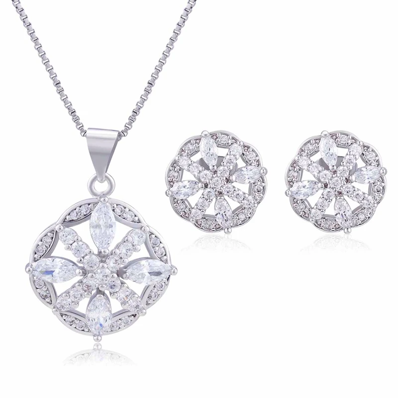 

Jewelry Wedding Sets For Women Gold Plated Woman Set Necklace Earrings Wholesale Luxury Quality Pieces Luxe Fashion Jewelri Fine