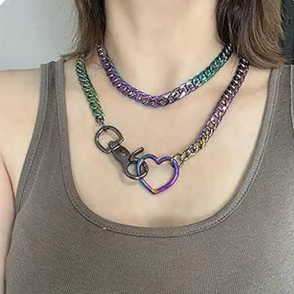 Звено-цепочка колье с хвостом сердце Y-образное ожерелье не ржавеет выцветает