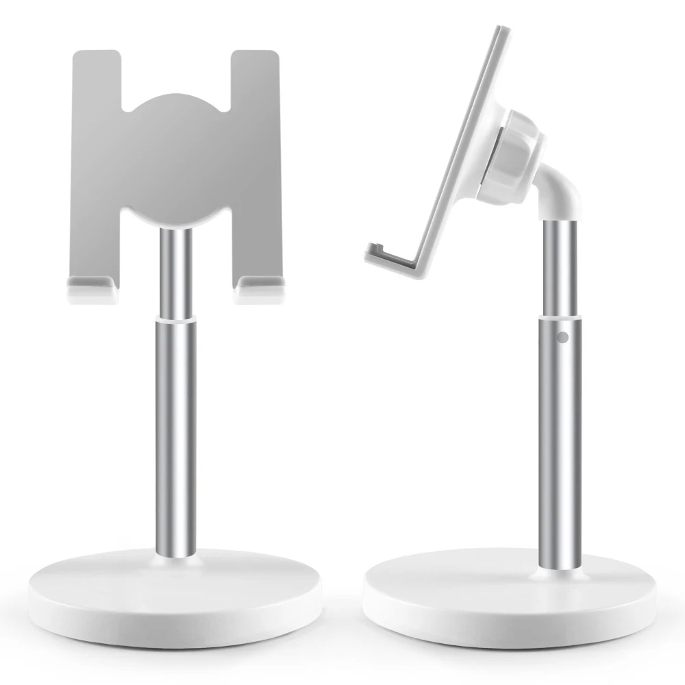 

Anti-scratch Phone Holder Aluminium Alloy+abs Round Base Desktop Phone Holders For 4.7-10.5 Inch Phone And Tablet Anti-slip
