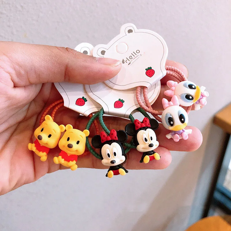 Заколка для волос Disney Микки Минни кавайная Детская резинка мультяшная маленькая