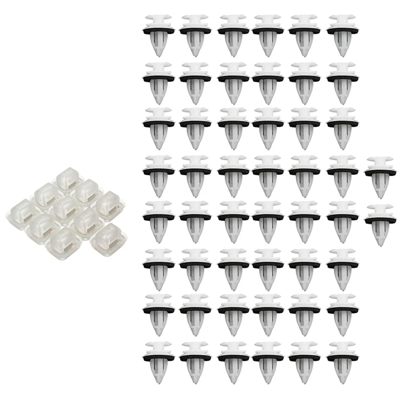 

60 Pcs Door Insert Trim Strip Moulding Clip, 10 Pcs 15X13X11.5Mm & 50 Pcs 14.2 X 17.8 X 8.2Mm