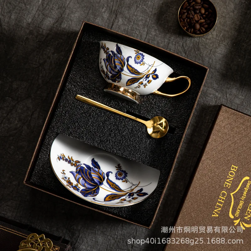 

European Coffee Cup Luxury Set Home Ceramic Bone Porcelain British Tea Cup Black Tea Cup Luxury Gift Coffee Mugs