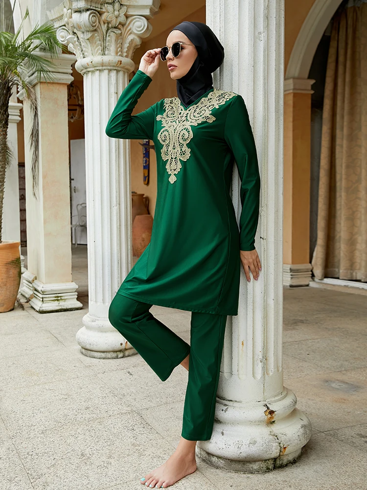

Abaya Burkini Мусульманский купальник, хиджаб, Женский Мусульманский купальник из 3 предметов, мусульманский купальный костюм, скромный купальник, комплект из 3 предметов, Мусульманский купальник 2022