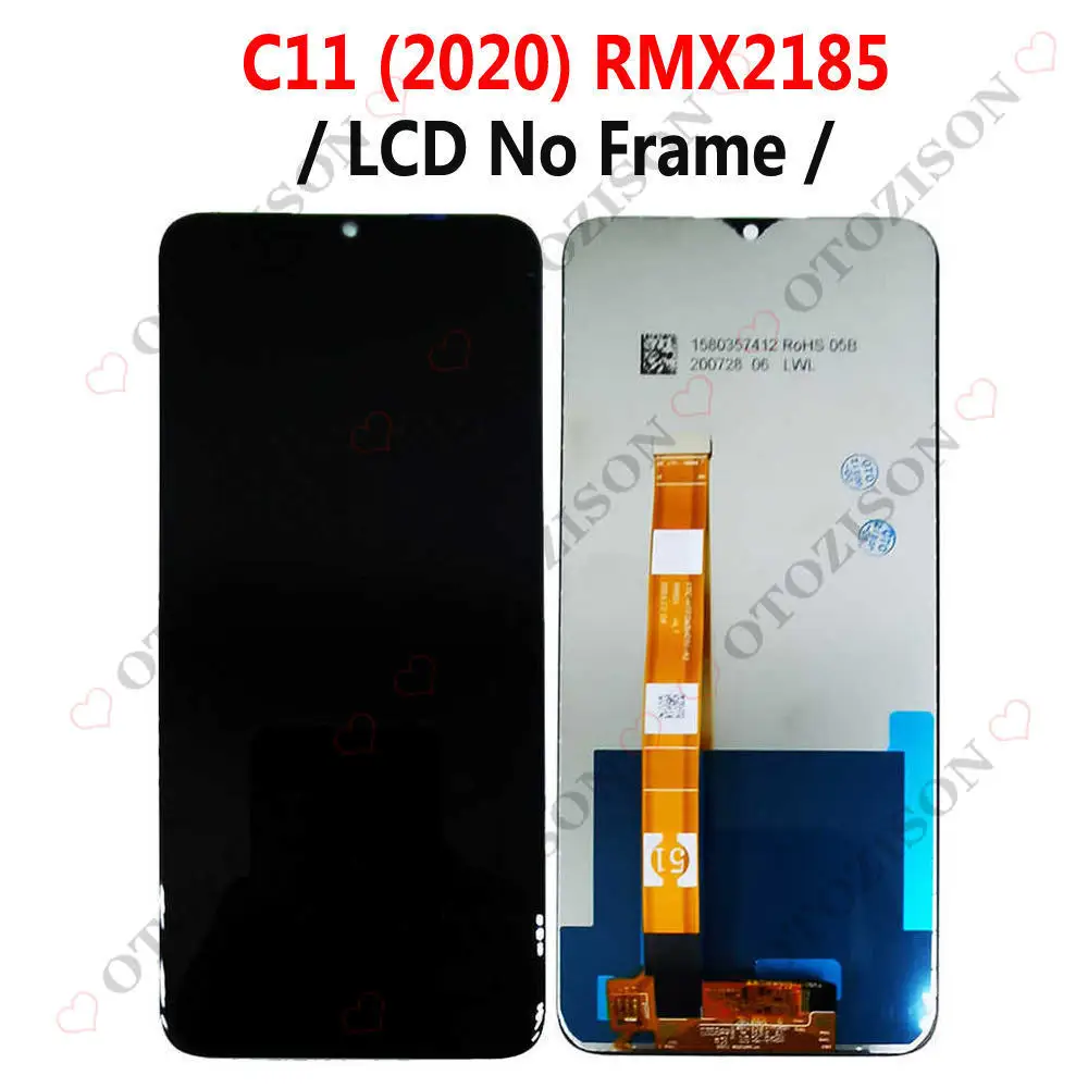 Фото 6,5-дюймовый экран для OPPO Realme C11, ЖК-дисплей с рамкой RMX2185, сенсорный ЖК-дисплей с дигитайзером, датчик, сборка, запчасти для экрана Realme C11 №2