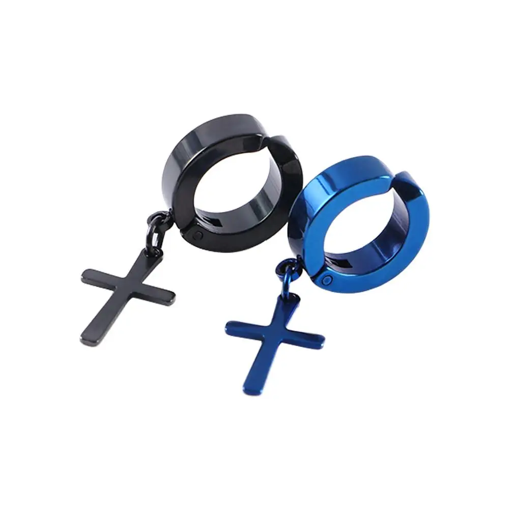 Трендовые серьги в стиле панк-рок из нержавеющей стали без отверстий для ушей