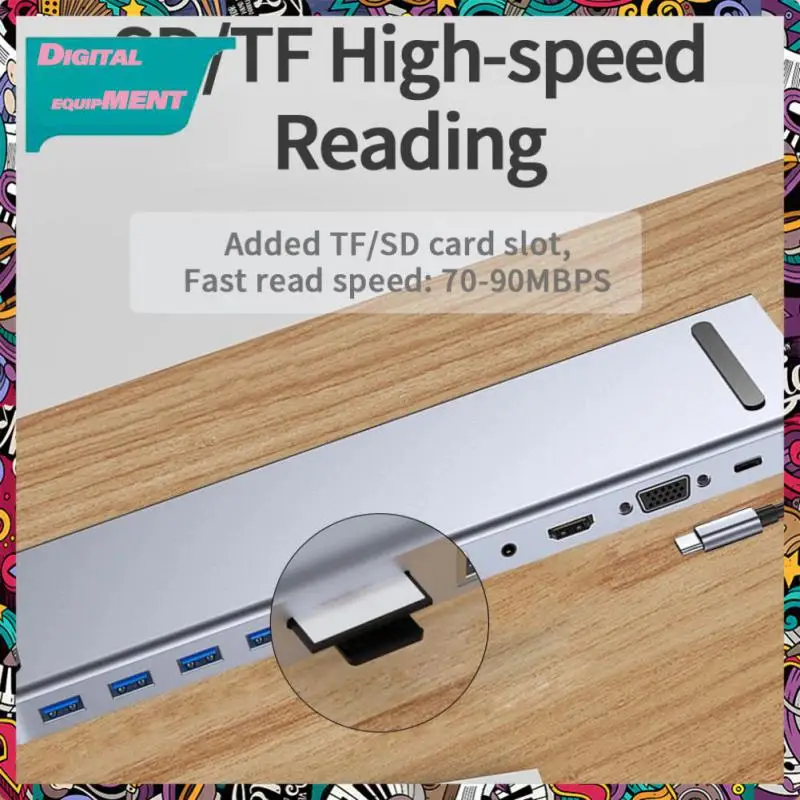 

11 Port Docking Station Multiport Adapter Usb-c Hub 4k -compatible Rj45 Sd/tf Vga Pd Usb-c Docking Station Sd/tf Type C Dock