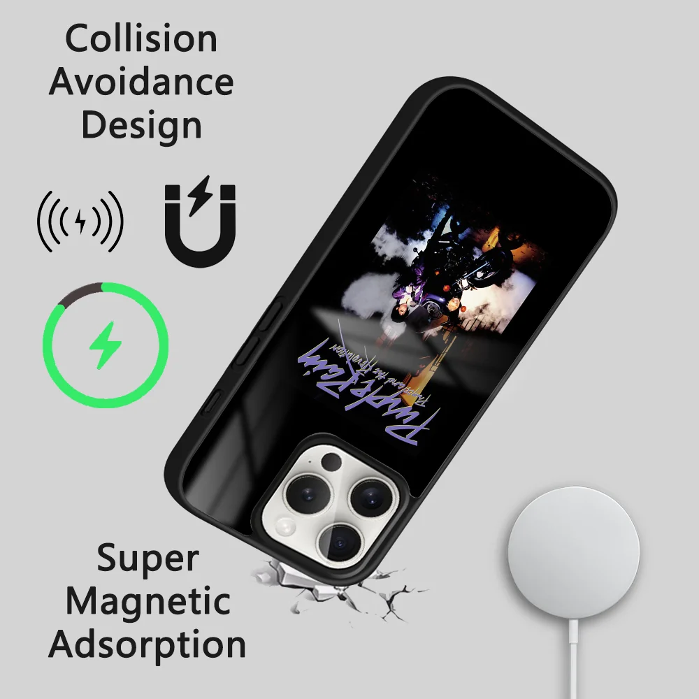 Prince R-Rogers Nelson Phone Case For iPhone 16 15 14 13 12 11 Pro Max Plus Mini Magsafe Mirror Wireless Magnetic Cover