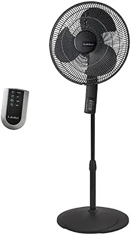 

Oscillating Pedestal Fan, Thermostat, Adjustable Height, Remote Control, Timer, 4 Speeds, for Bedroom, Living Room, Office &