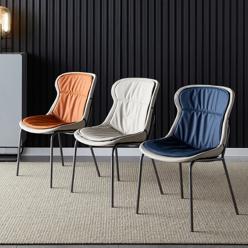 

Living Room Design Dining Chair Nordic Desk Luxury Vanity Dining Chair Backrest Modern Silla Comedor Balcony Furniture QF50DC