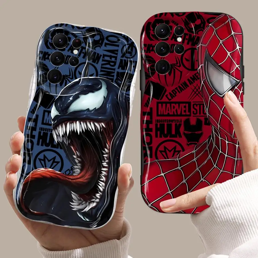 Marvel Sipiderman Venom Phone Case for Samsung Galaxy S23 FE S21 S24 Ultra S20 S22 Plus Note 20 Soft Cover