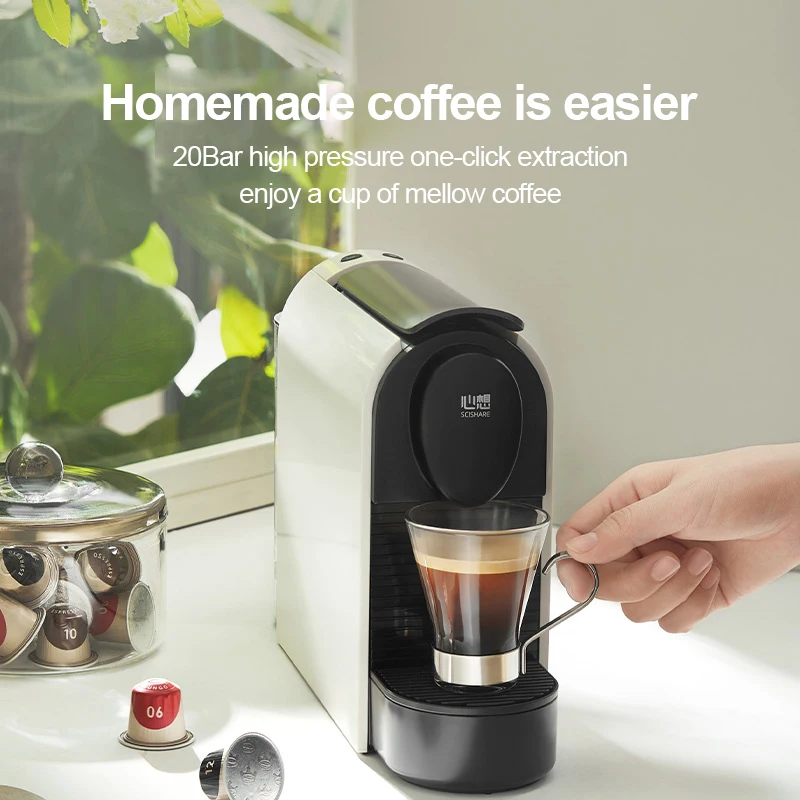 

Scishare Capsule Coffee Machine Office American Espresso Coffee 20Bar High Pressure Automatic Household Small Capsule Machine