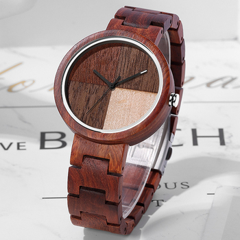 Casual Quartz Wooden Watch Men Unique Design Couple Watches Simple Dial Leather Strap Fashion Women Clock Box relogio masculino-37225