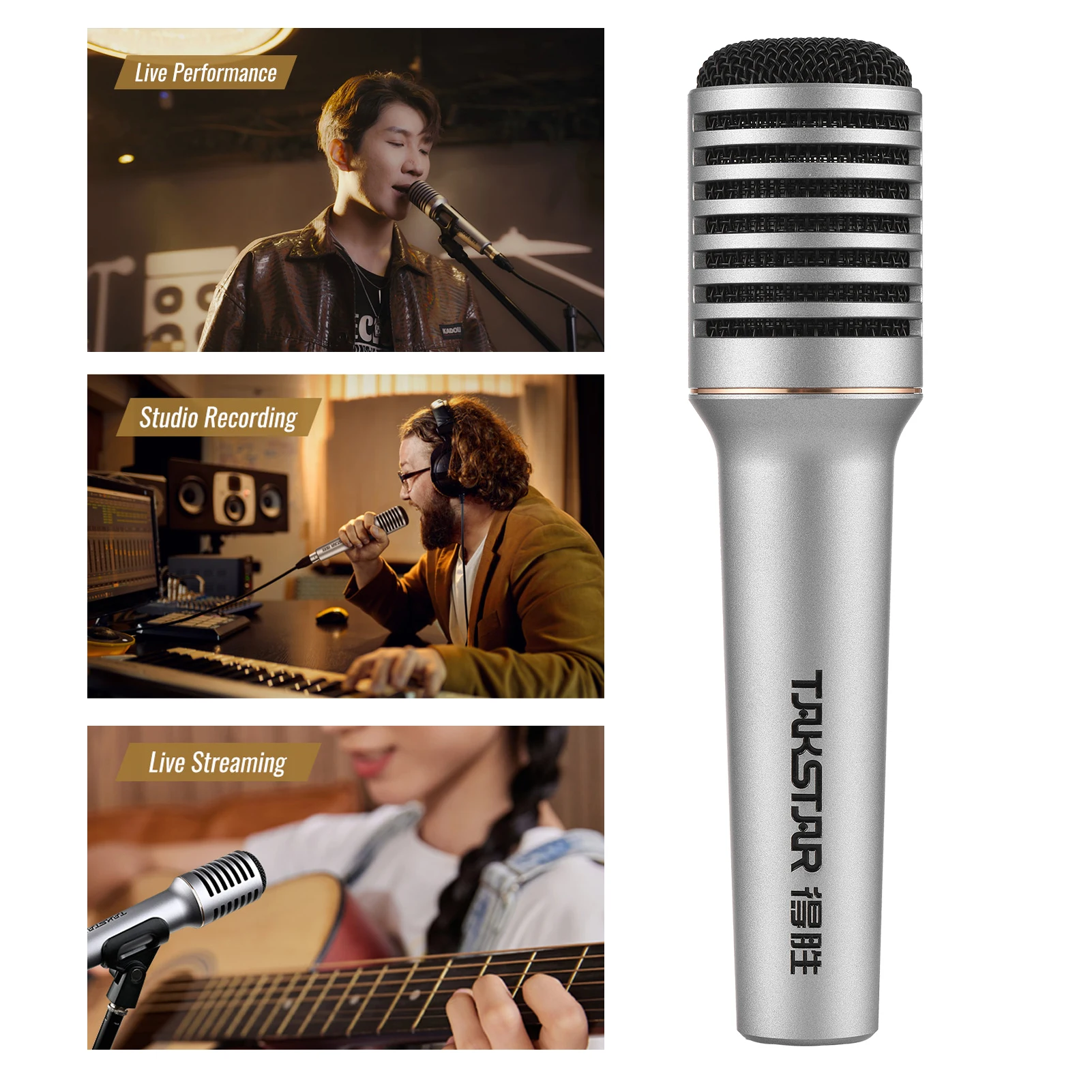 TAKSTAR TA-68 Profession Dynamic Microphone Dynamic Handheld Cardioid Condenser Wireless Microphone presentation dubbing