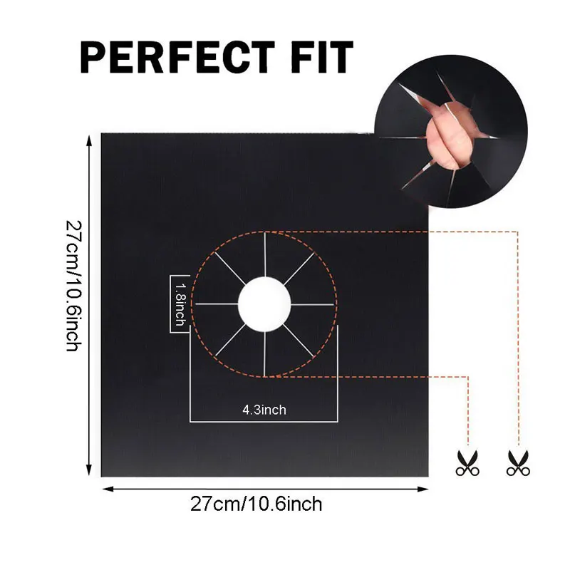 1/4Pcs Gas Stove Protector Reusable Kitchen Cooker Cover Liner Clean Mat Pad  Gas Stove Stovetop Protector Kitchen Accessories images - 6
