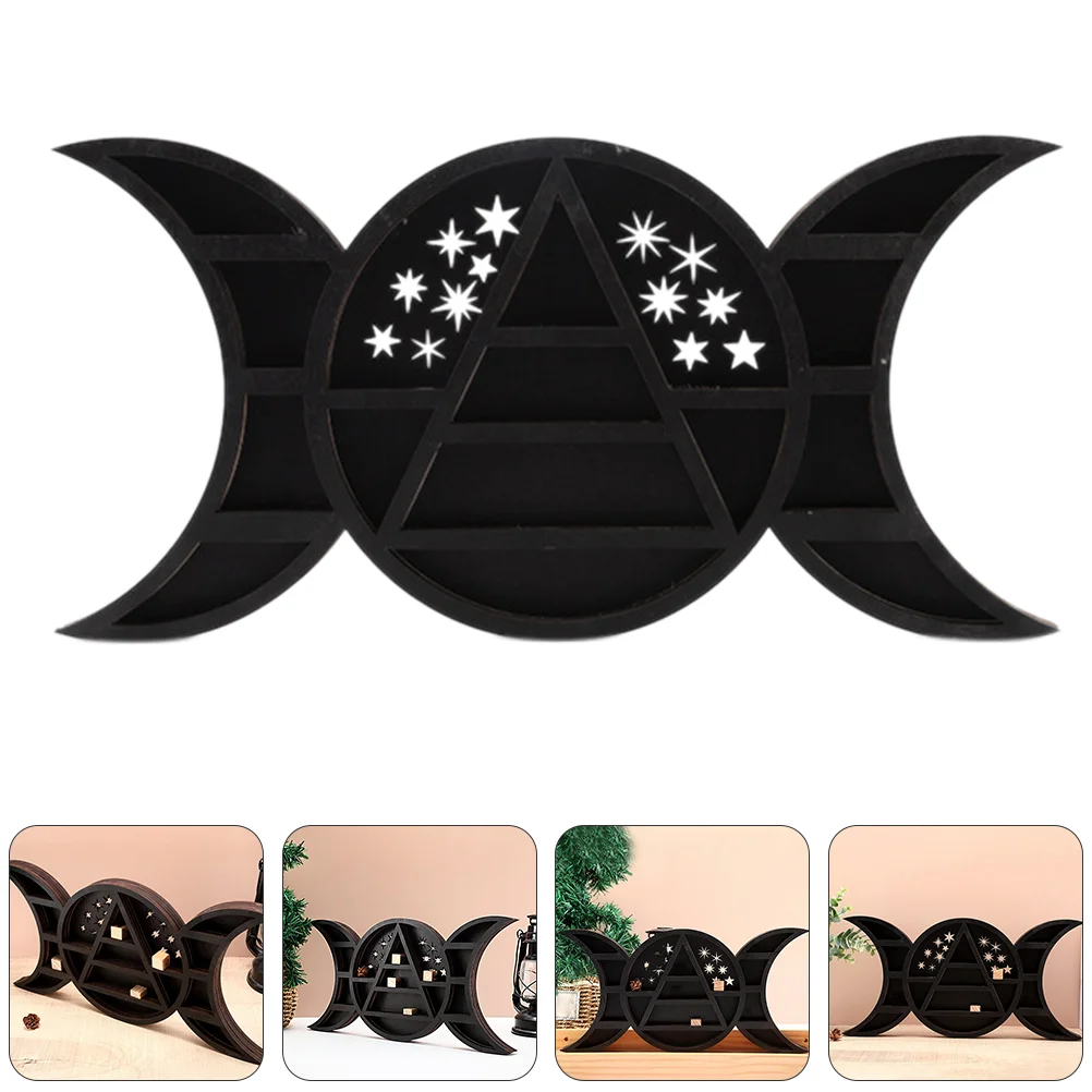 

Moon Tray Storage Box Crystal Desktop Shaped Serving Plates Shelf Plate Dinner Shape Holder Adornment Trinket Wood Party Multi