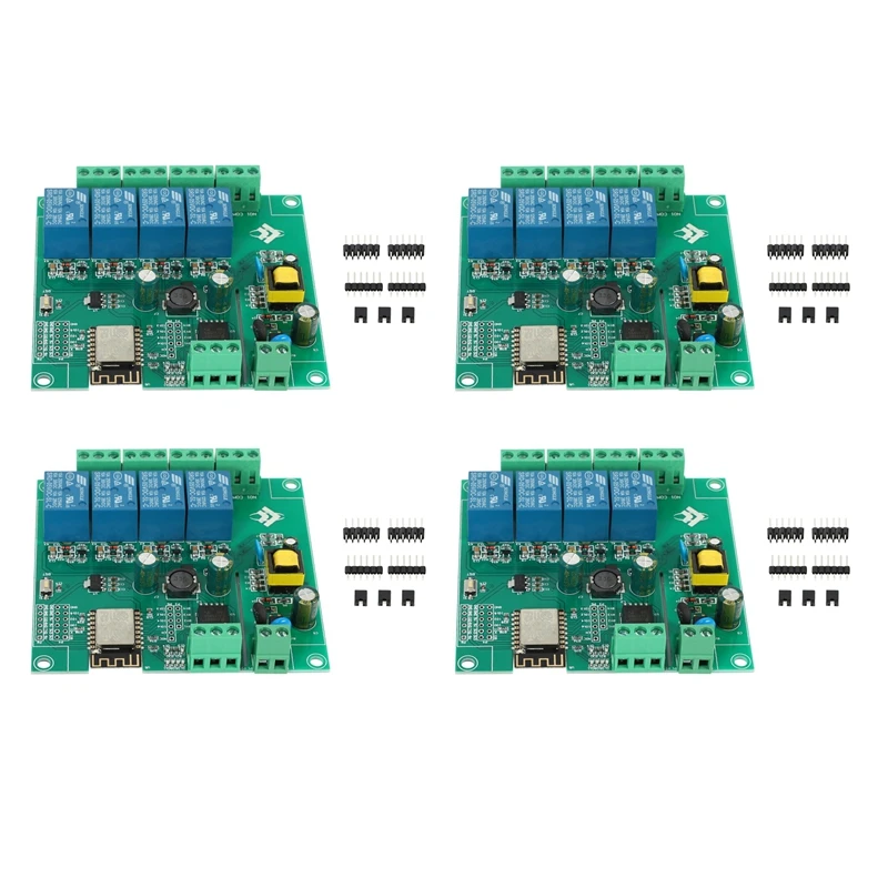 

4-Канальный Релейный Модуль 4X ESP8266, беспроводная плата для разработки Wi-Fi для Arduino, источник питания переменного/постоянного тока 5 В/8-80 в